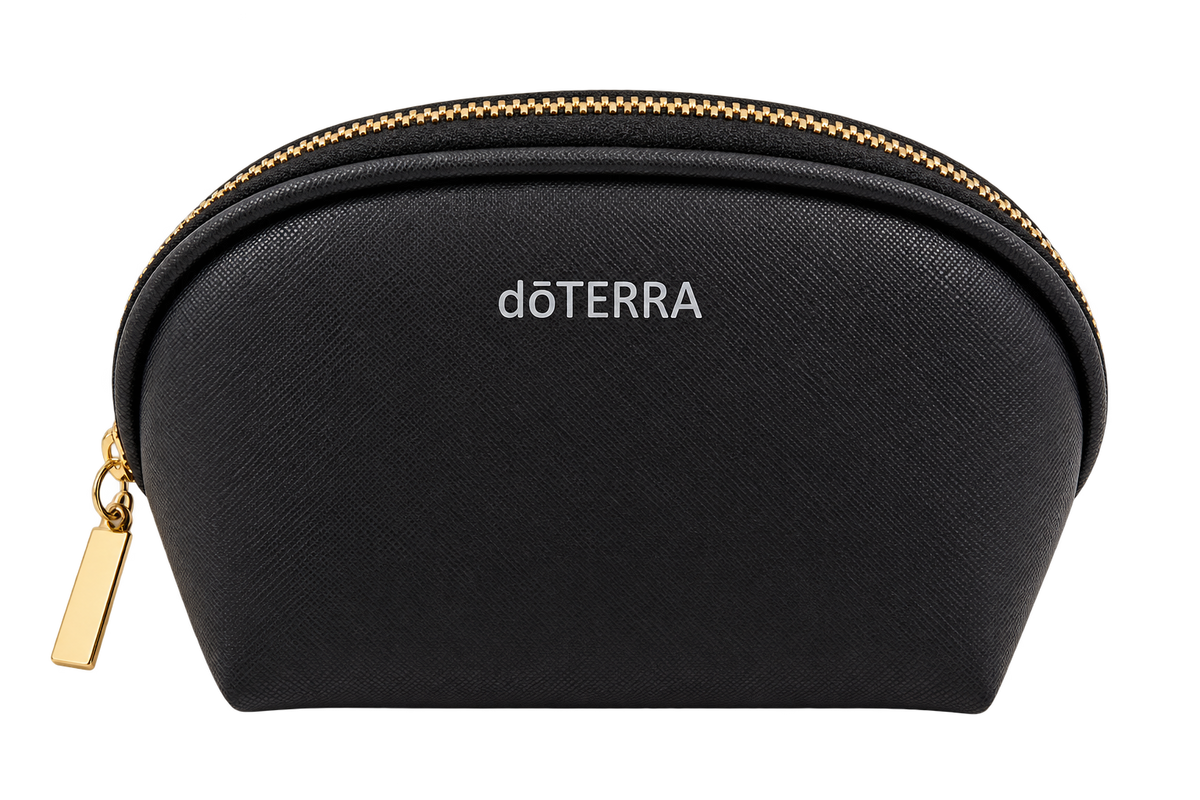 Черен несесер dōTERRA с позлатен цип