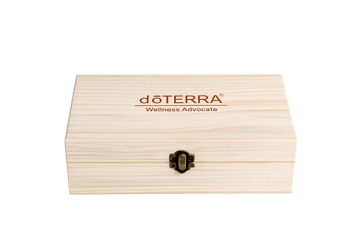 Дървена кутия за етерични масла doTERRA – 25 гнезда