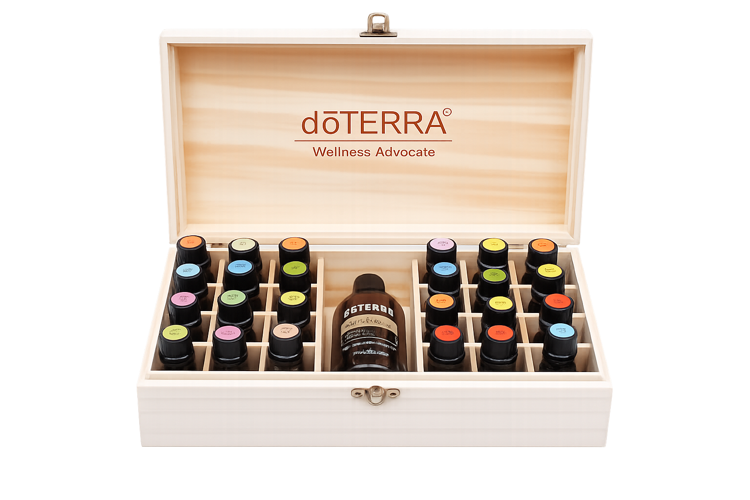 Дървена кутия за етерични масла doTERRA – 25 гнезда