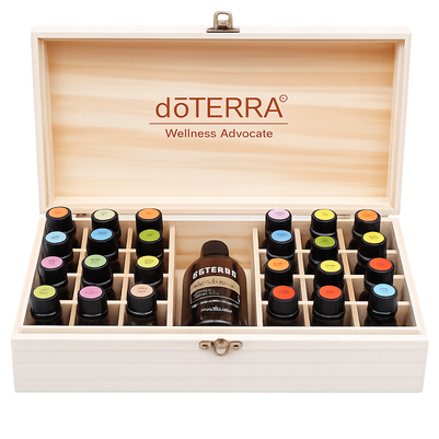 Дървена кутия за етерични масла doTERRA – 25 гнезда