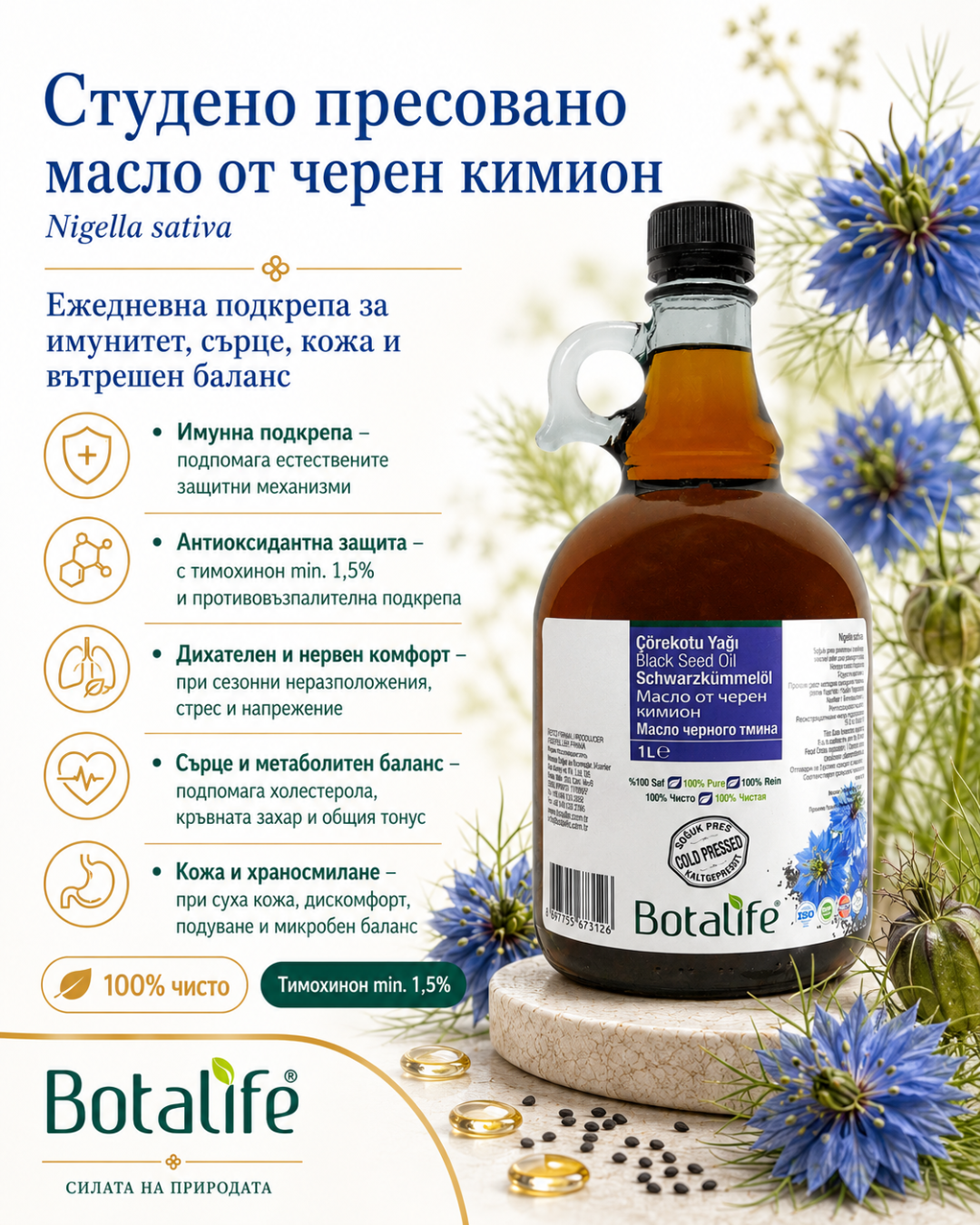 Масло от черен кимион Botalife - опаковка